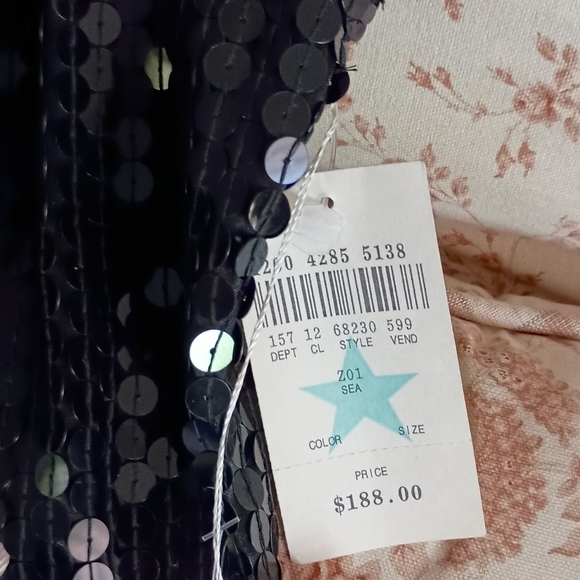 80's Vintage Black Sequin Cocktail Dress - Picture 3 of 4